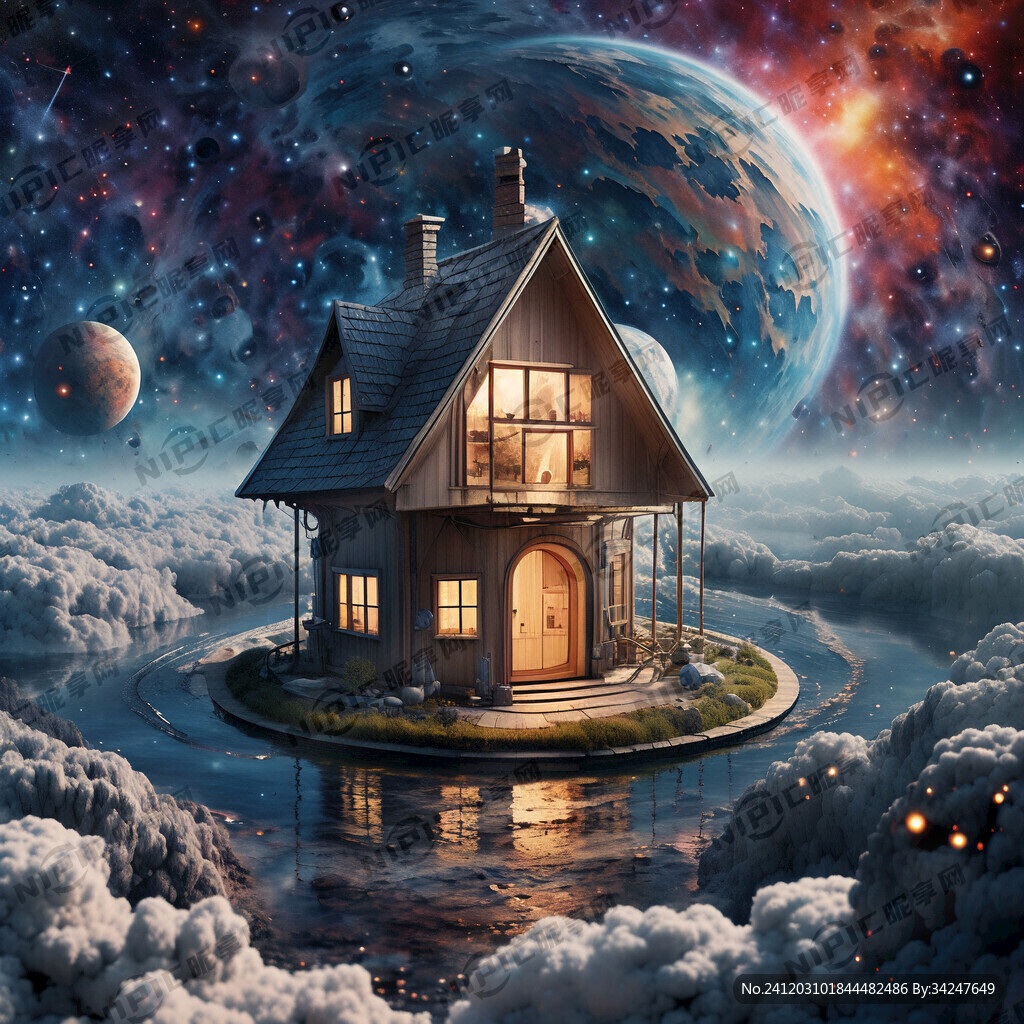 在浩瀚宇宙中的小房子