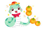 蛇年插画新年海报设计