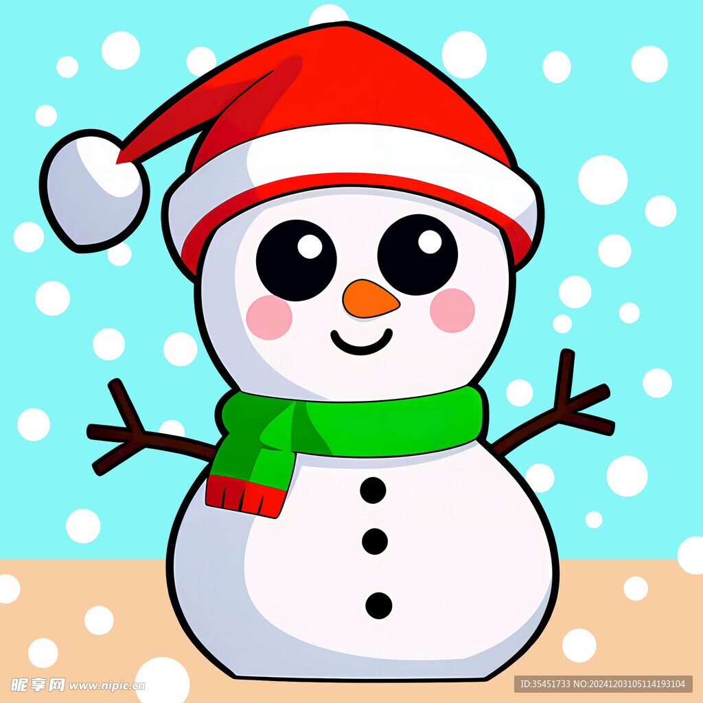 手绘卡通雪人
