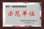 示范单位奖牌