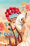 国潮风京剧人物