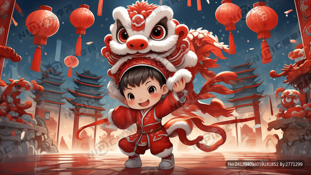 红色和蓝色背景牌楼 牌楼 七彩