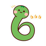 小蛇表情包666卡通插画