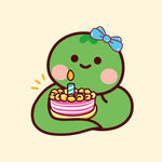 小青蛇生日快乐卡通插画