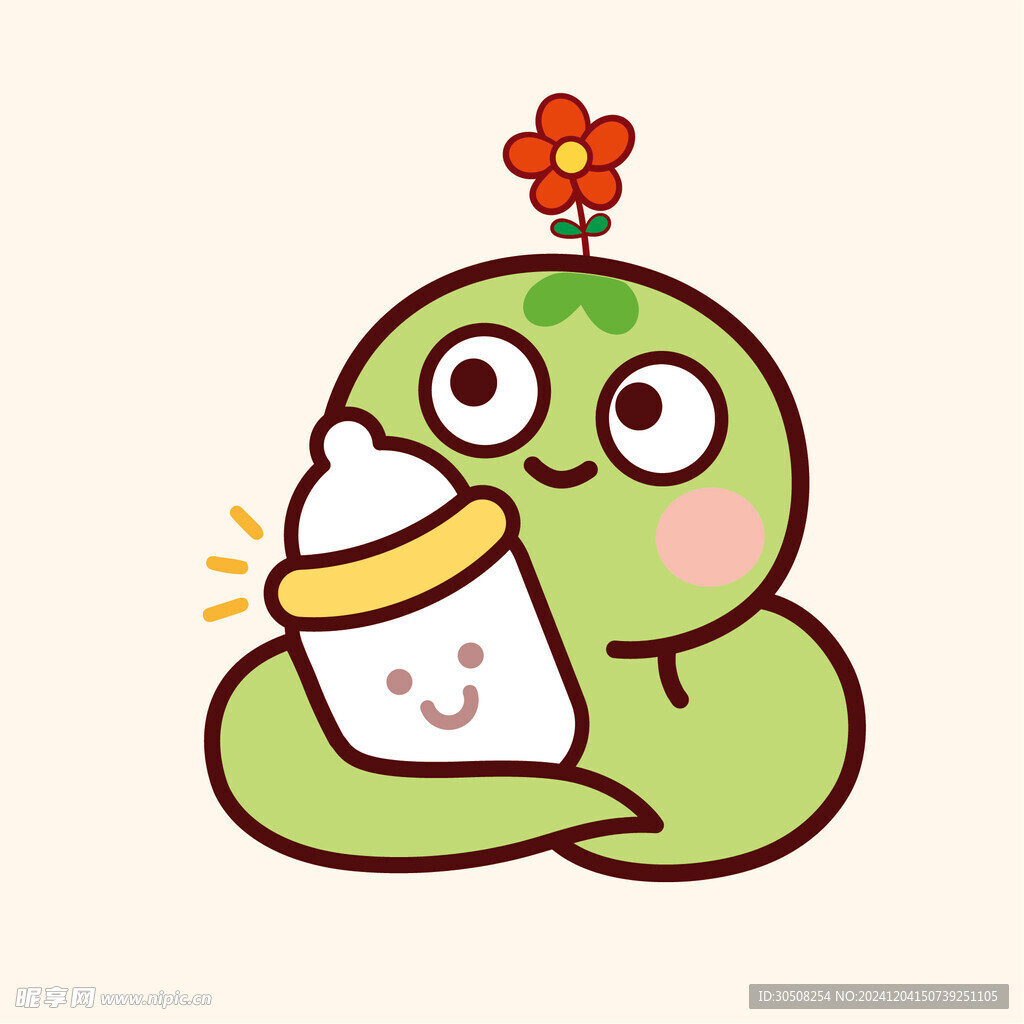 小萌蛇小青蛇花朵