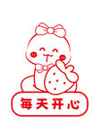 蛇卡通插画每天开心