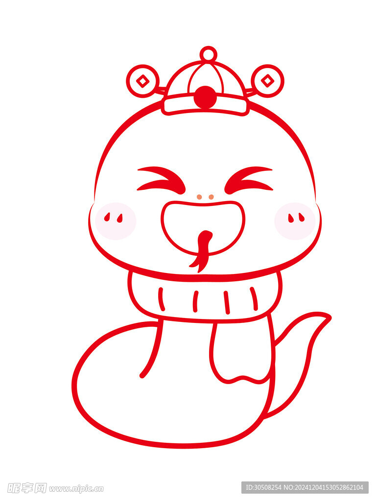 大笑的蛇头手绘插画
