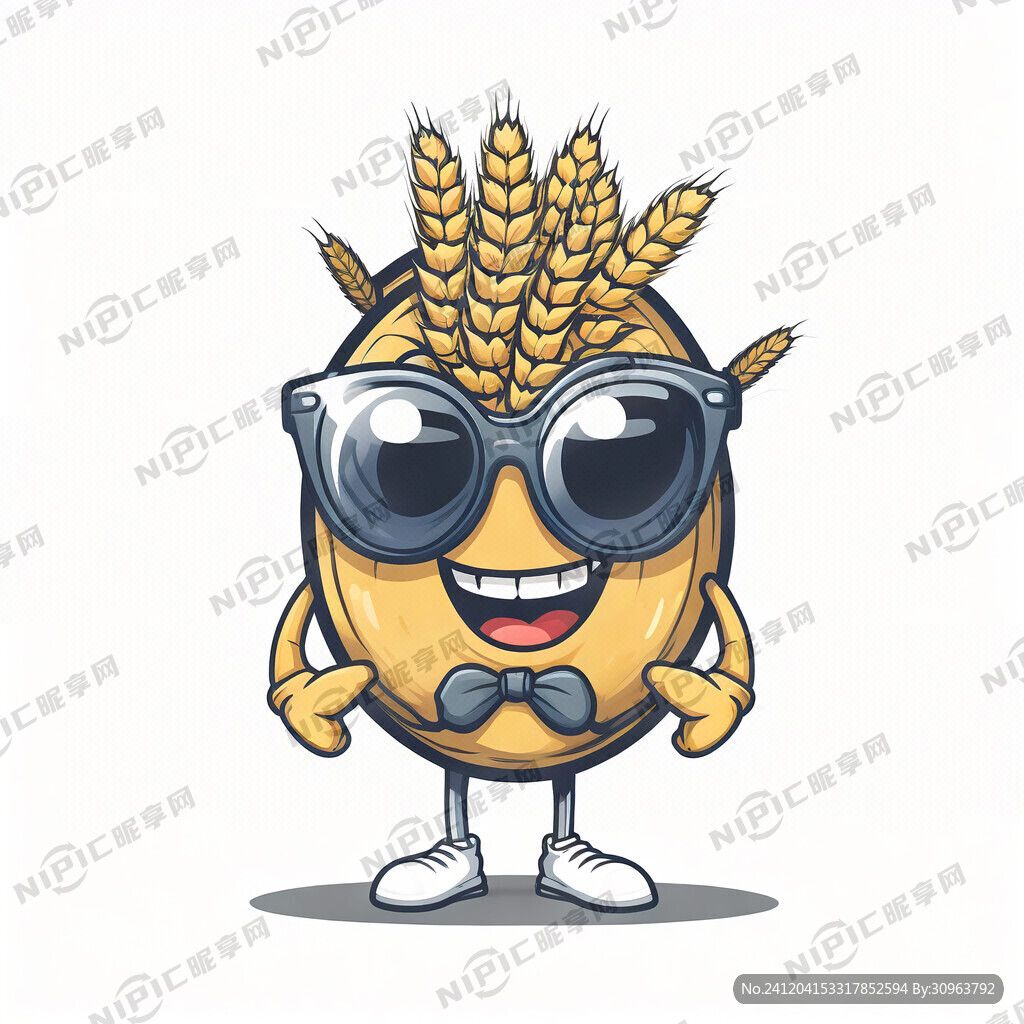一颗麦子吉祥物戴墨镜