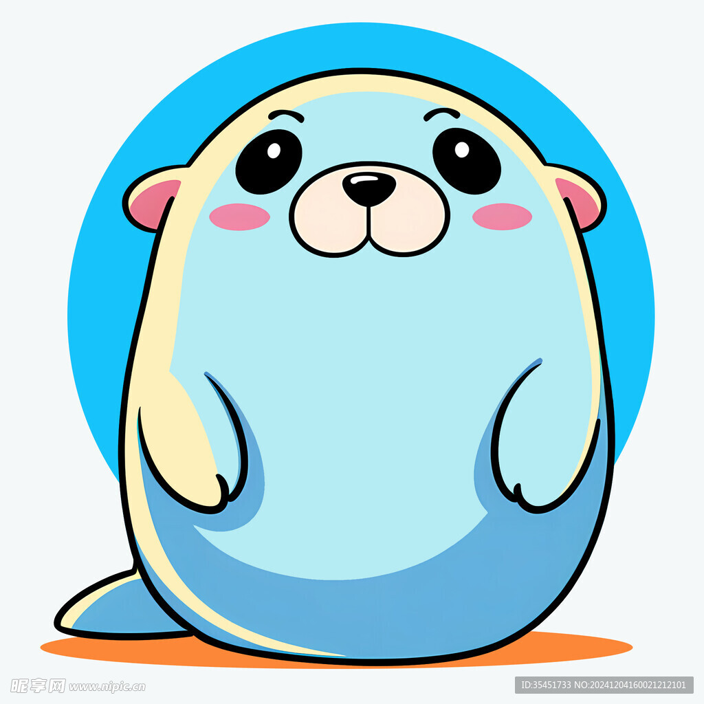 手绘卡通可爱海狮