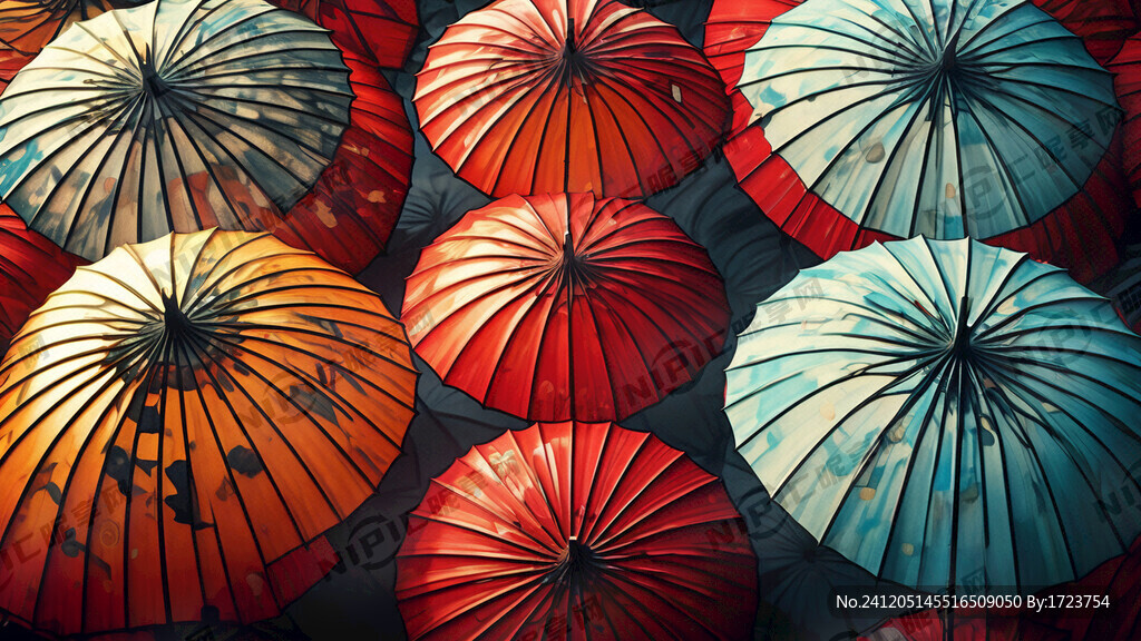 60个撑开的雨伞