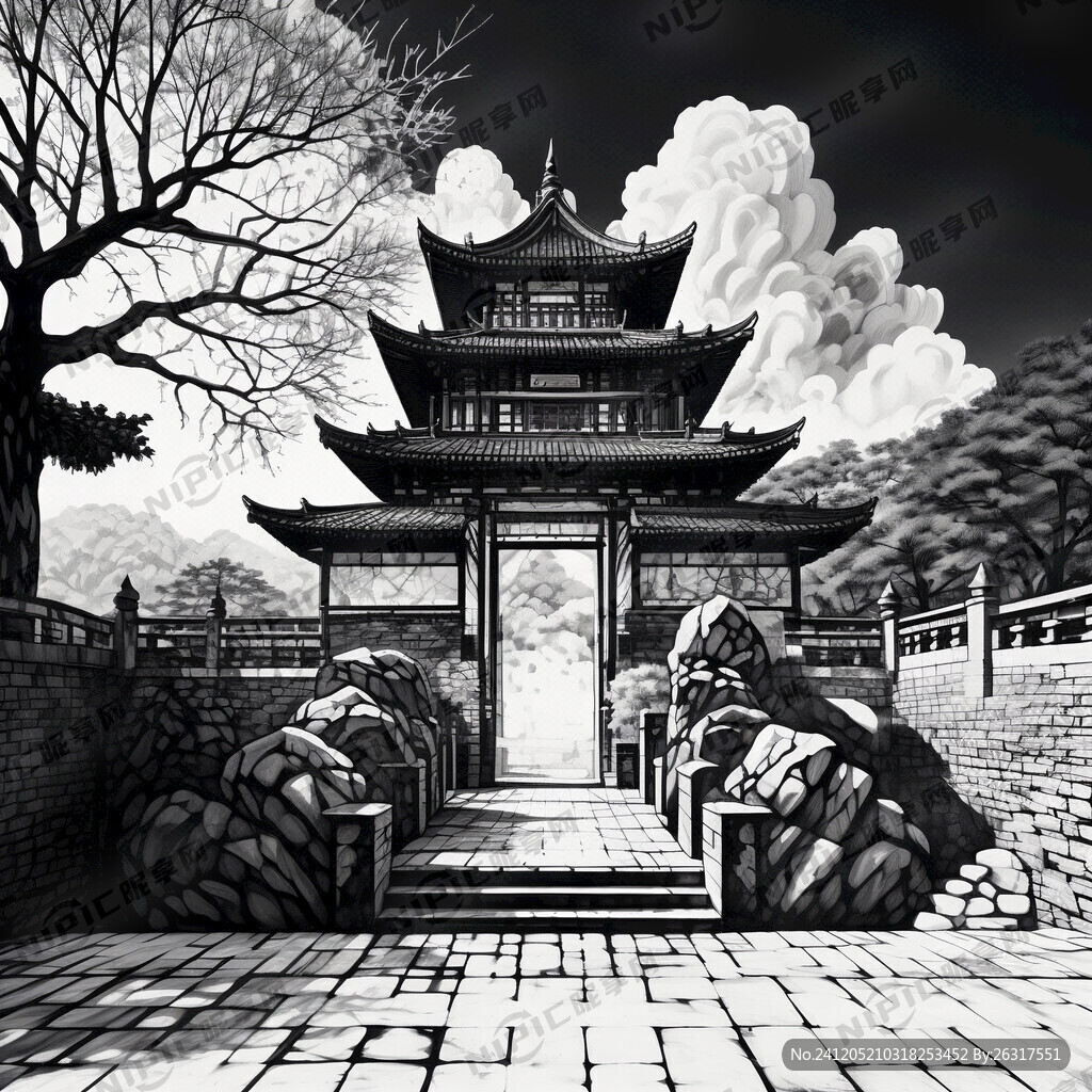 将万邦本舍做成黑白涂鸦效果