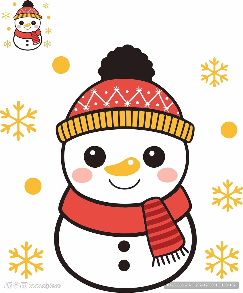  冬季简约可爱小雪人