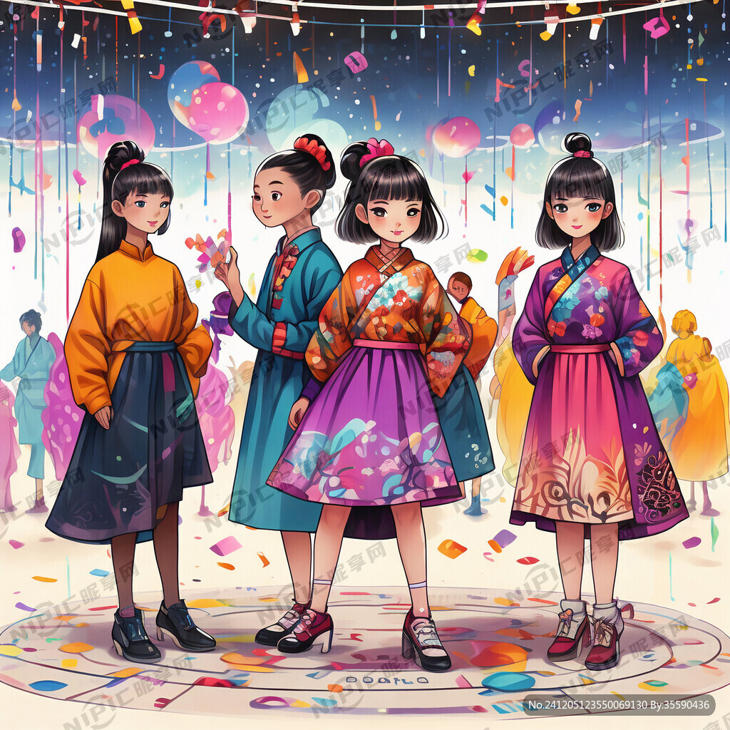 周年庆主题 几个年轻女孩 时尚