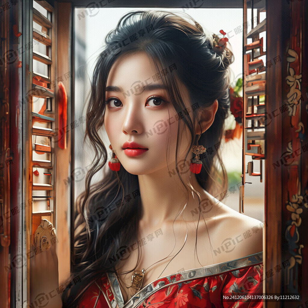 窗 打开 美女
