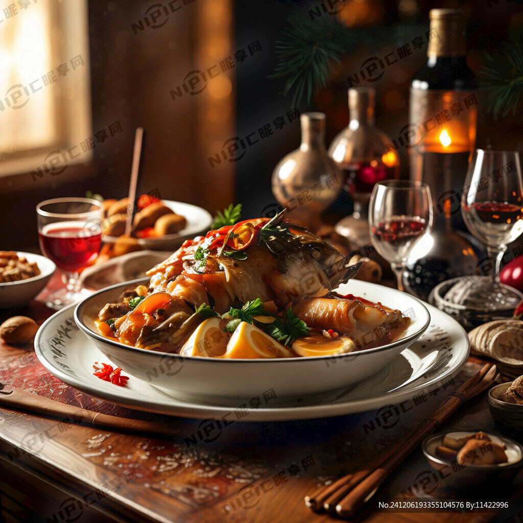 一桌子菜 主菜为酸汤鱼