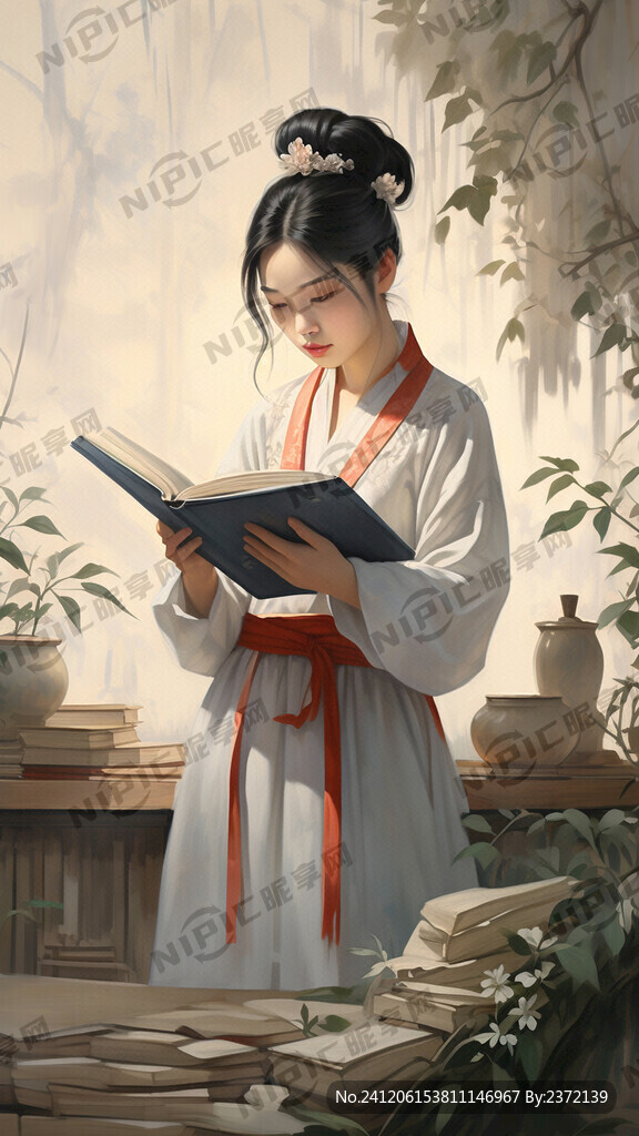 打黄扫非 学生 读书 插画