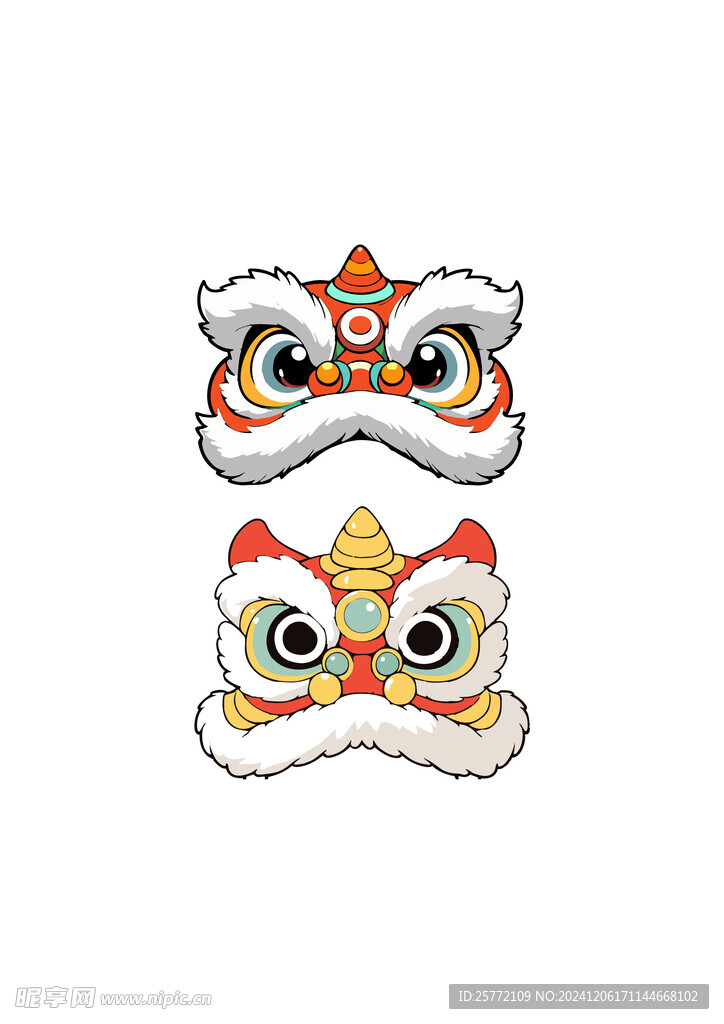 卡通醒狮素材图
