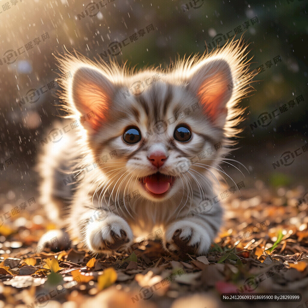 玩耍的银渐层 阳光 大头图