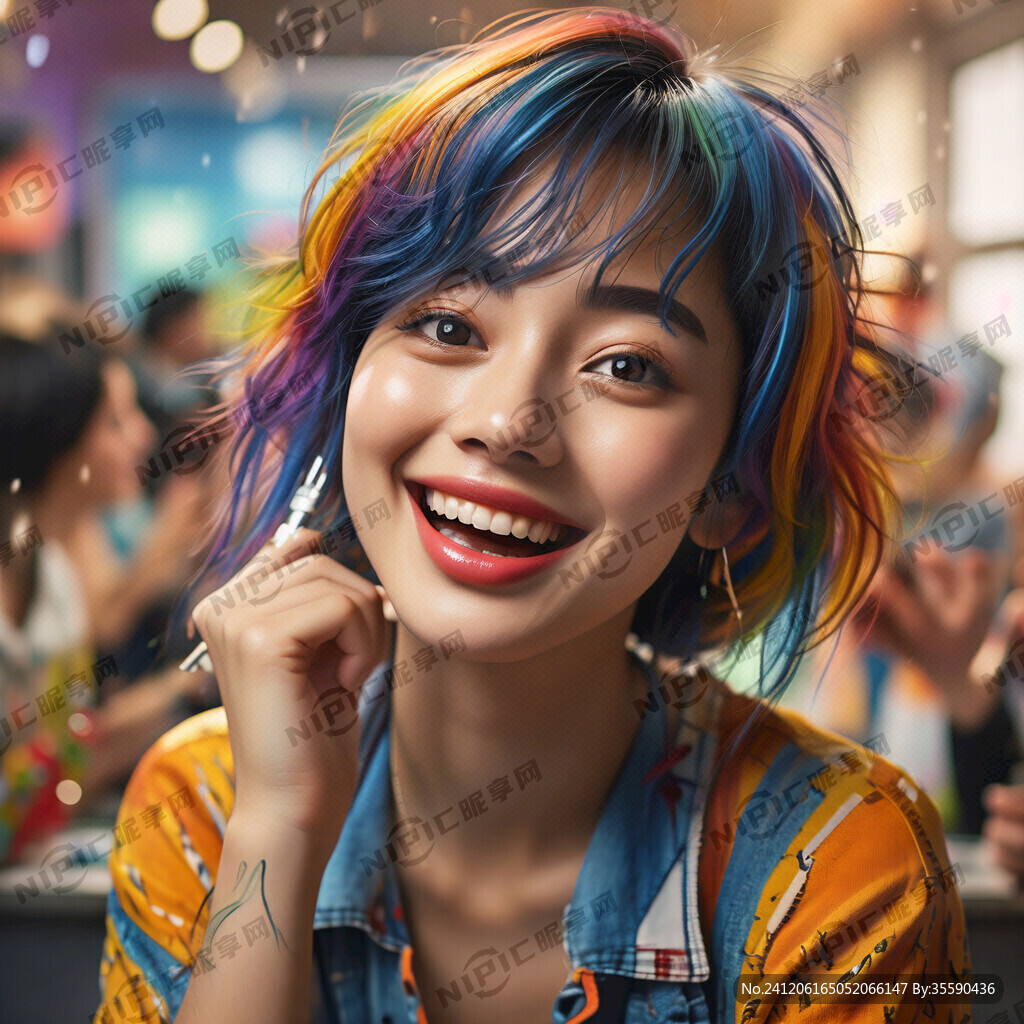 时尚微笑青春活力炫彩化妆造型