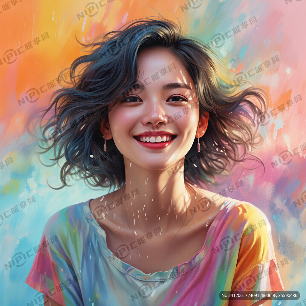 时尚微笑青春活力炫彩化妆造型