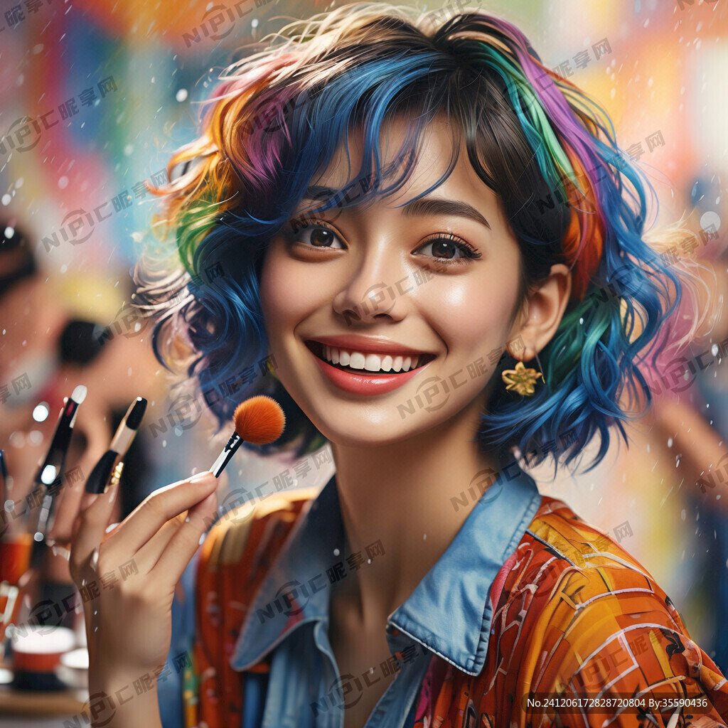 时尚微笑青春活力炫彩化妆造型