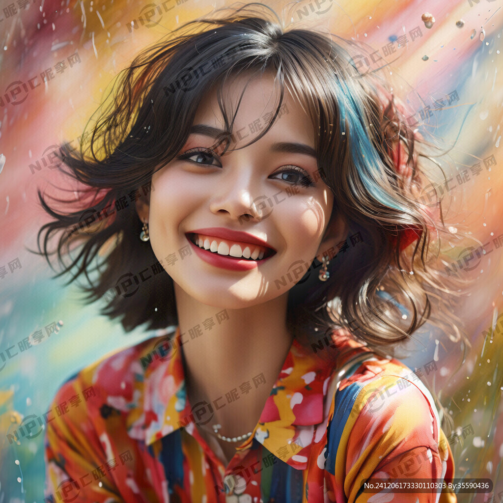 时尚微笑青春活力炫彩化妆造型