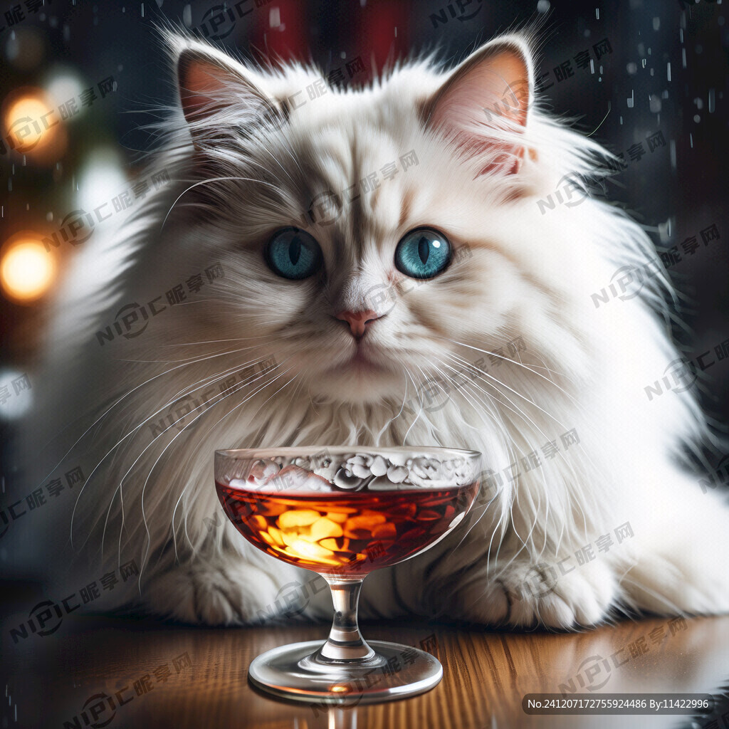 一直可爱的白色的蓝眼睛布偶猫回