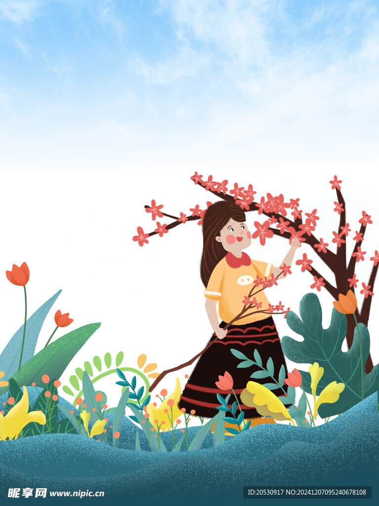 赏花背景