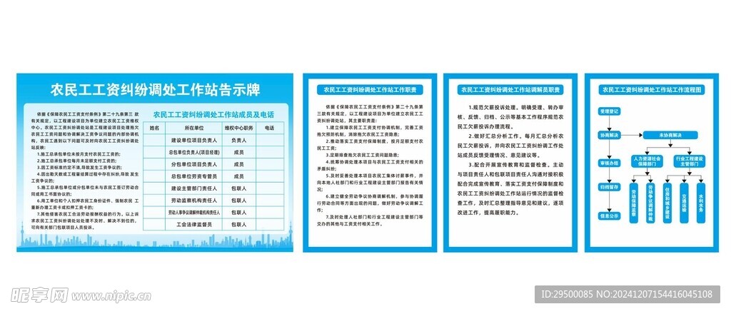 农民工工资纠纷调处工作站告示牌