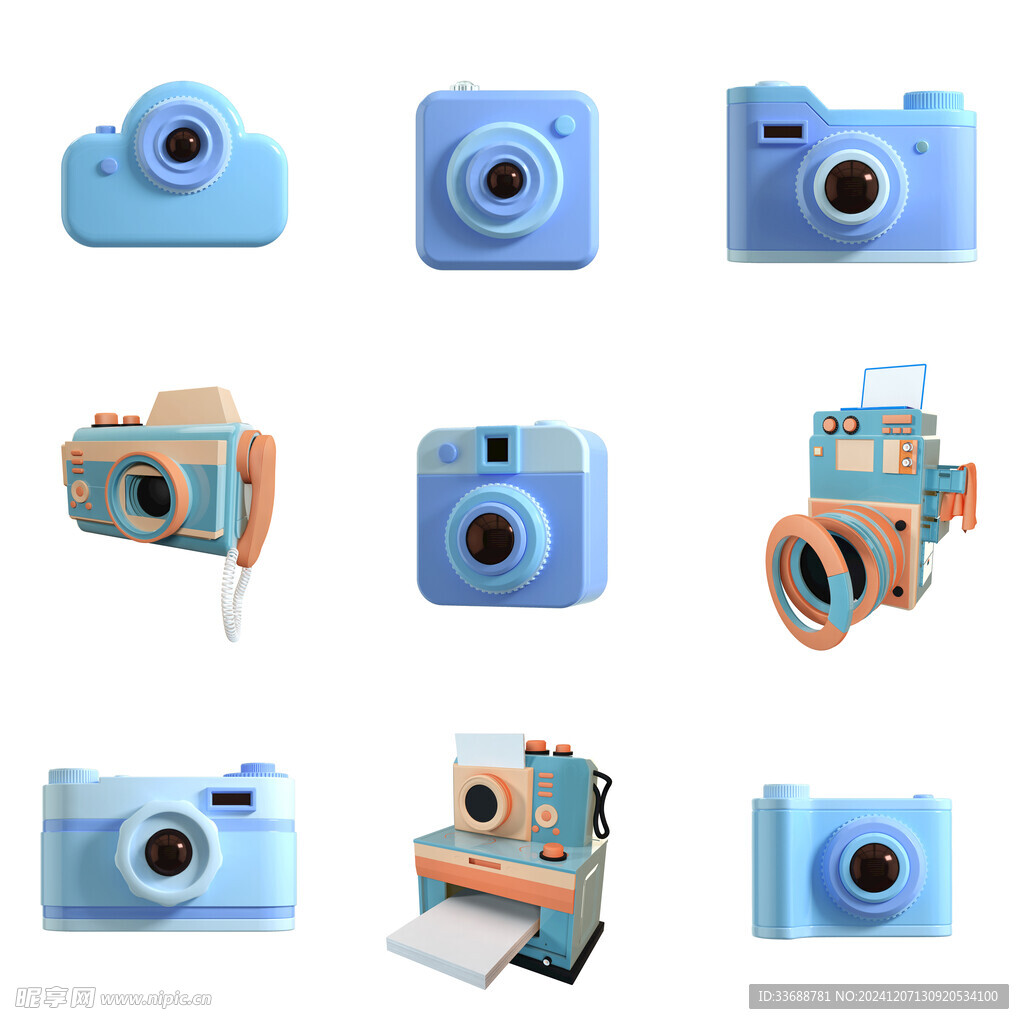 卡通3d相机模型图片