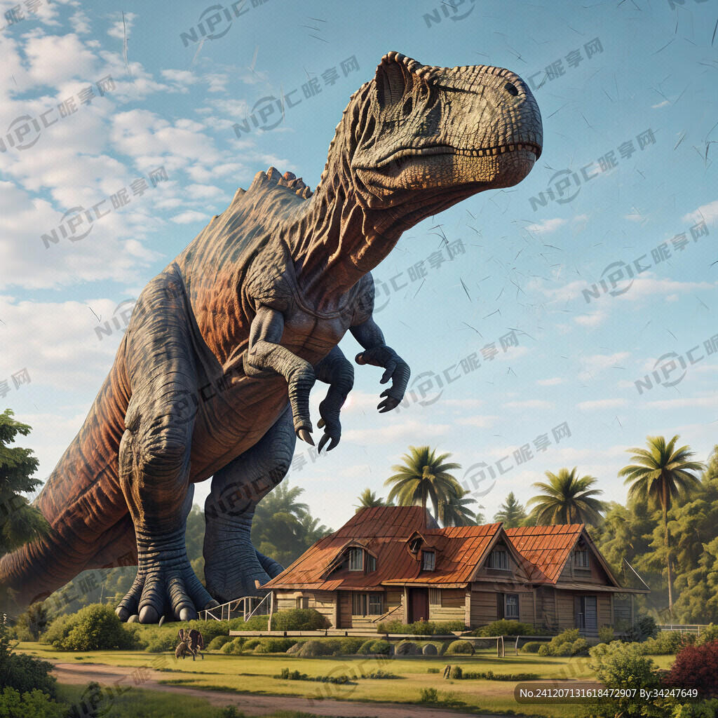 真实恐龙才在房子上