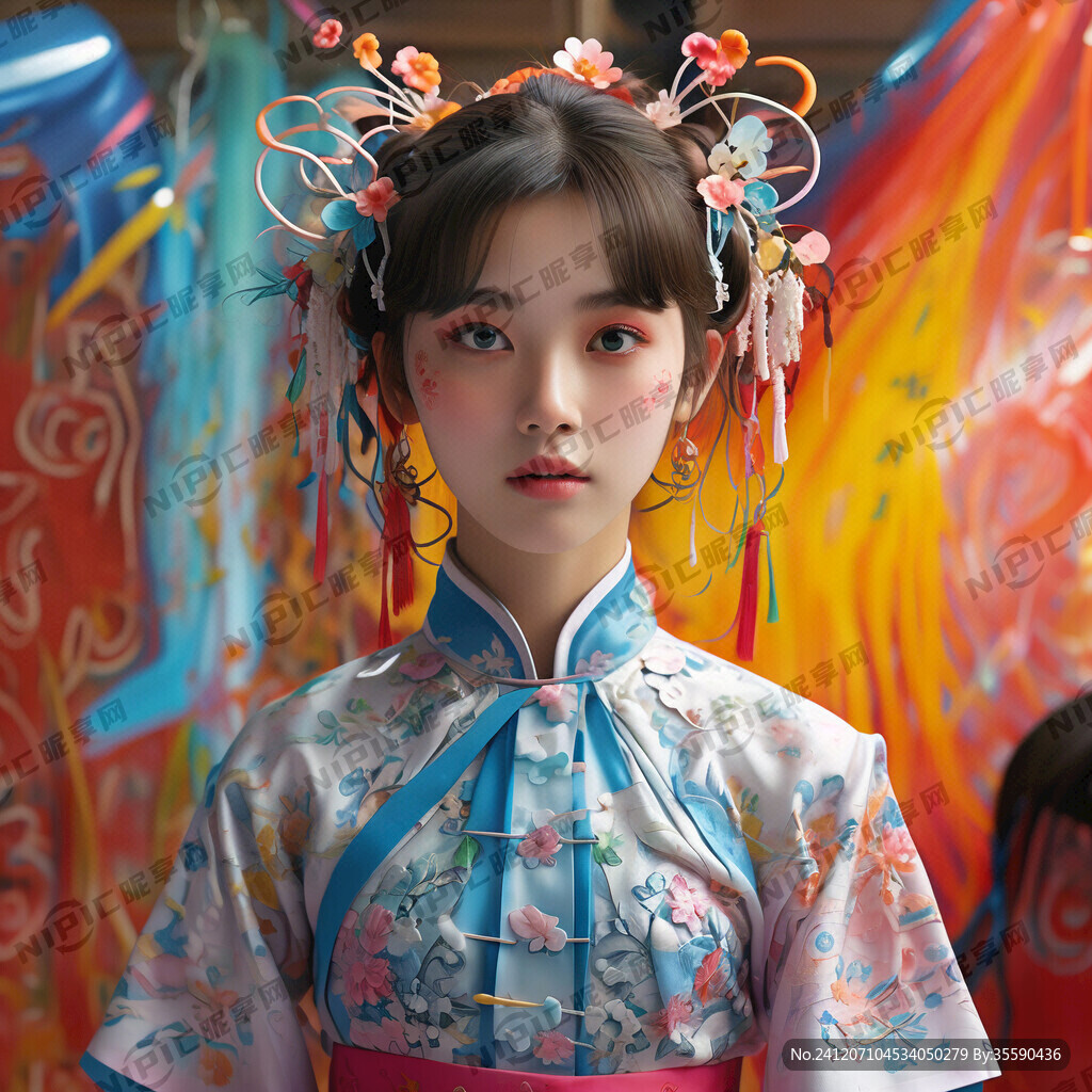 女孩青春活力炫彩造型 未来