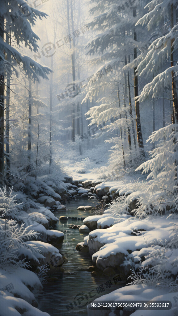 森林雪景