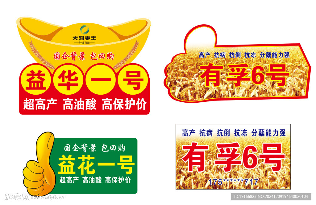 种子 手举牌  麦子 花生