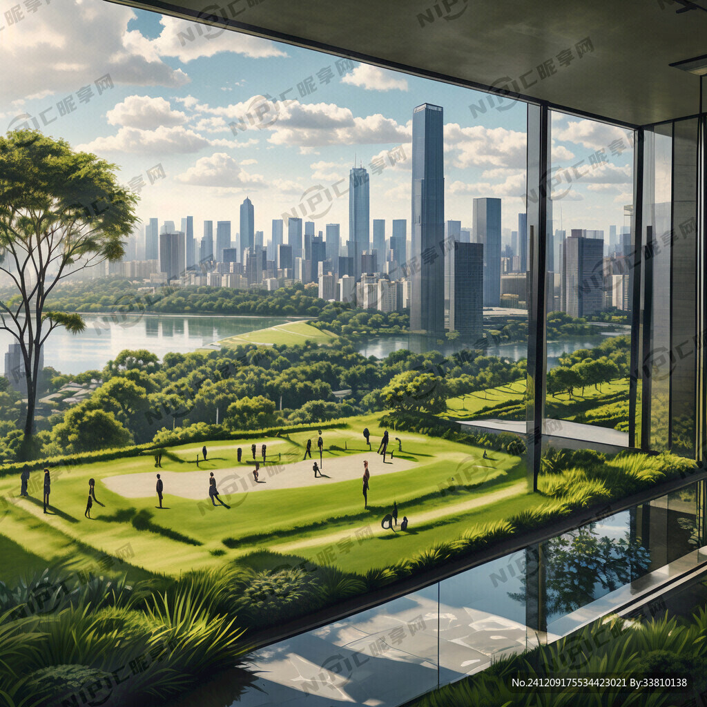 站在35楼高层看外面楼下