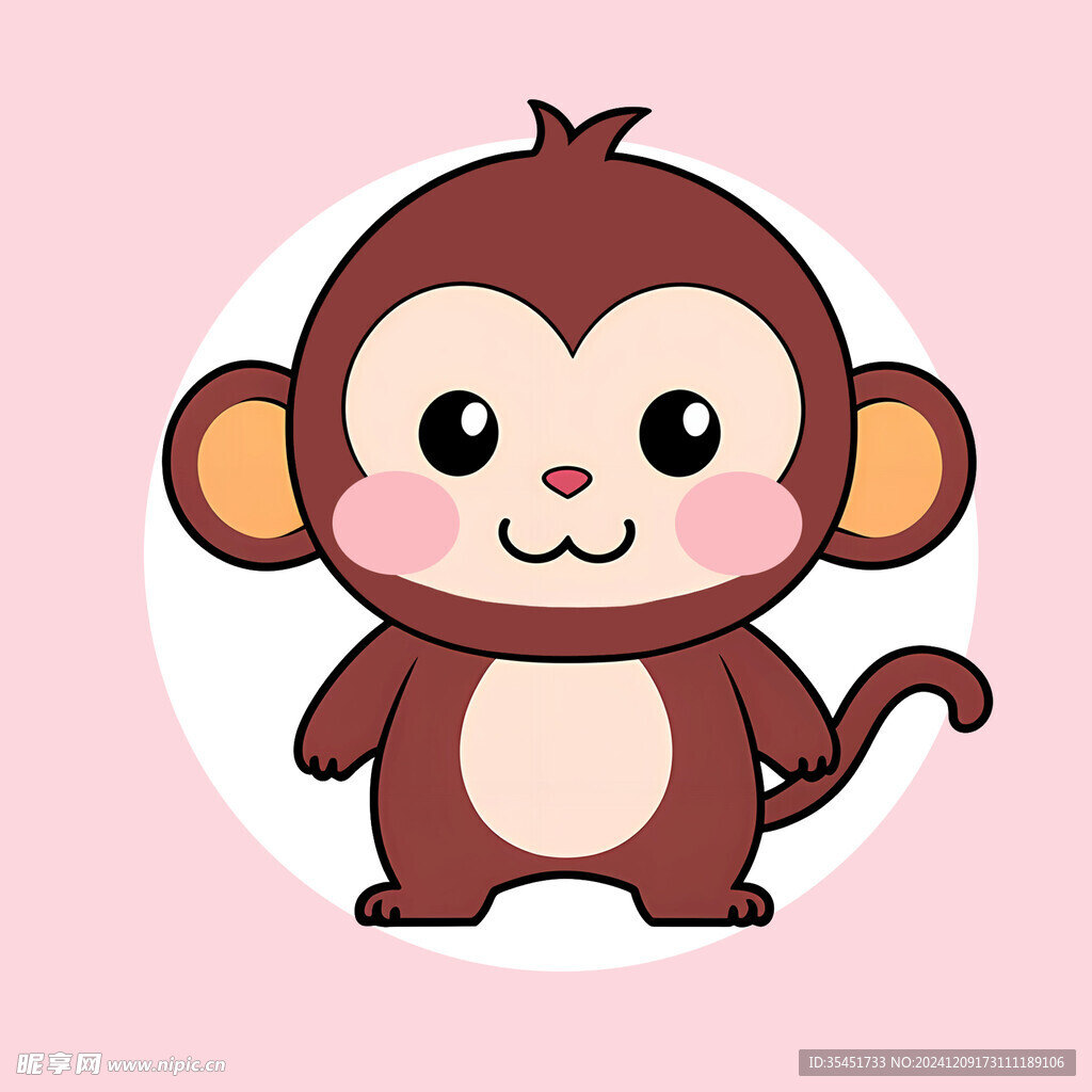 手绘卡通小猴