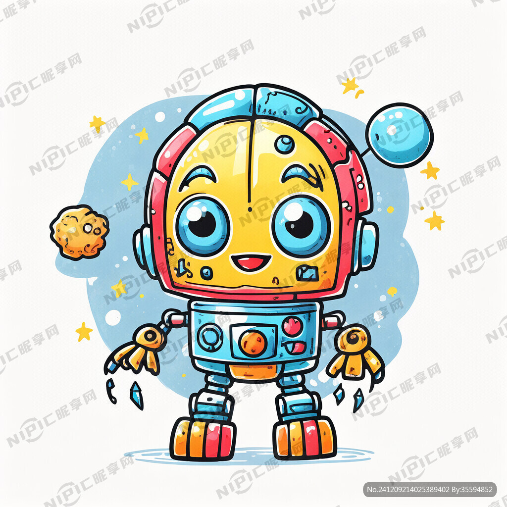 奇思妙想 卡通 太空 儿童画