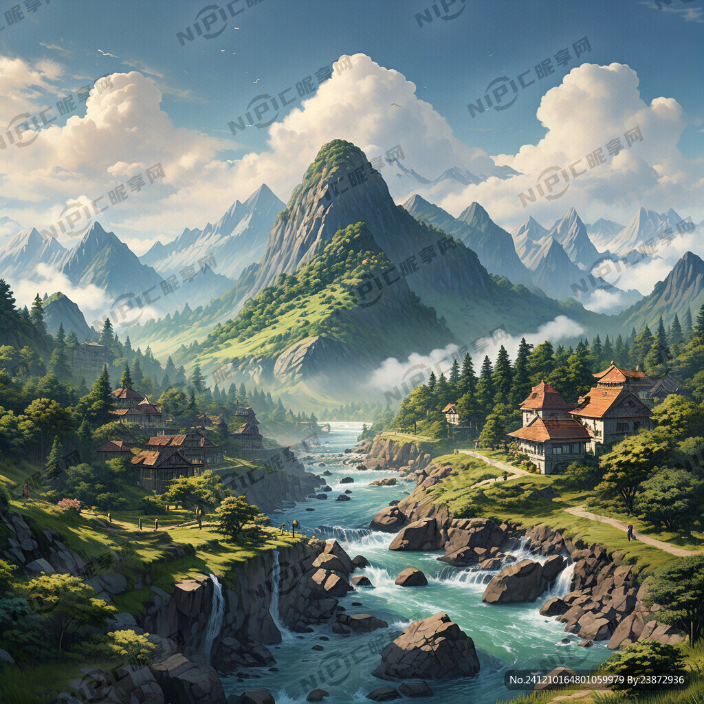 青山绿水山多一点水少一点山近一