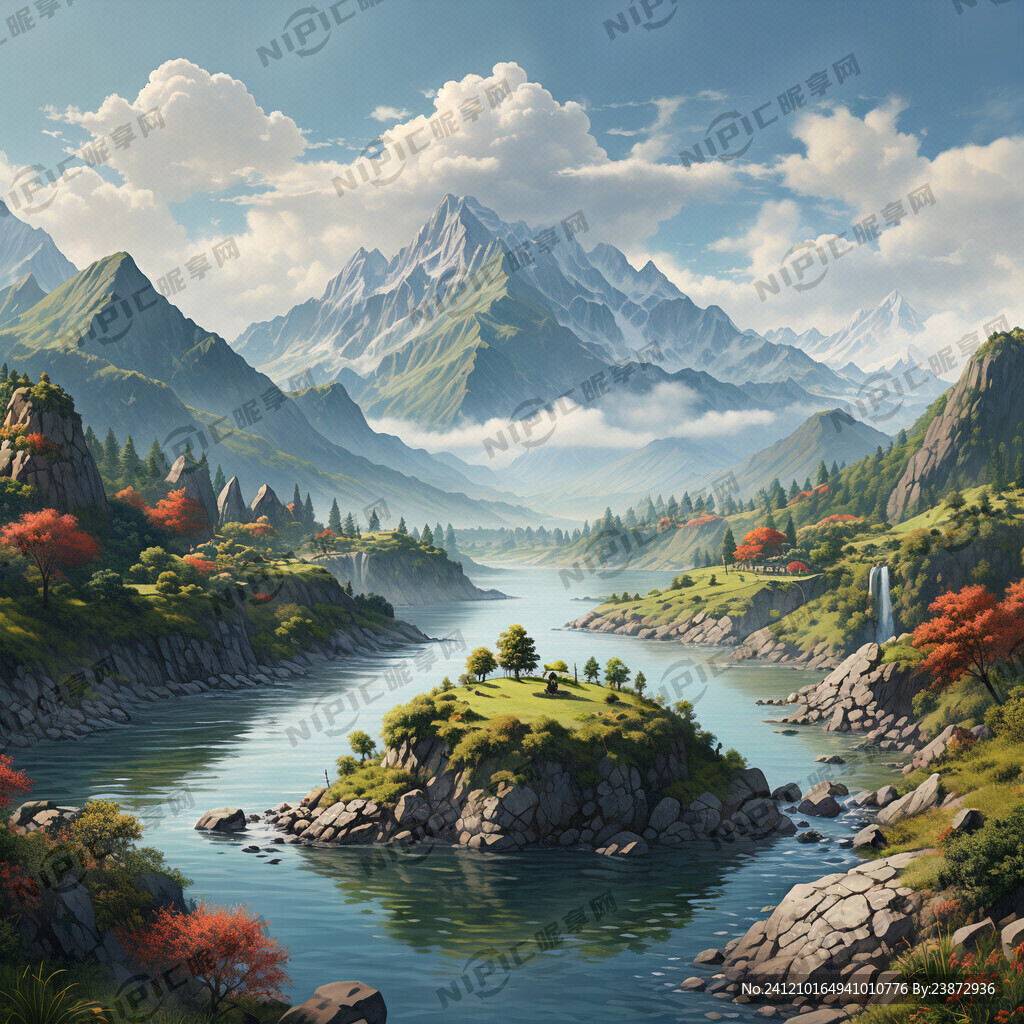 青山绿水山多一点水少一点山近一