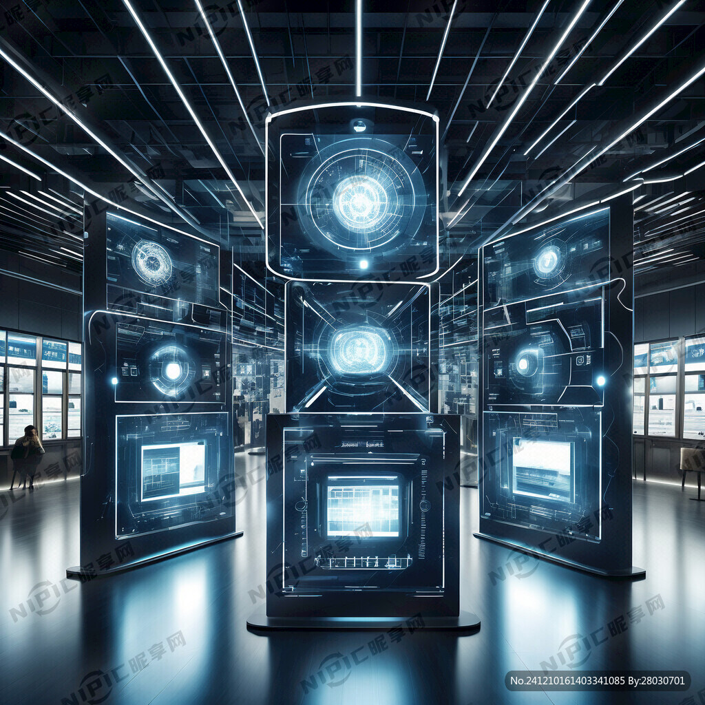 数码展厅导视牌 高科技感