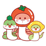 3只蛇宝宝水果头套