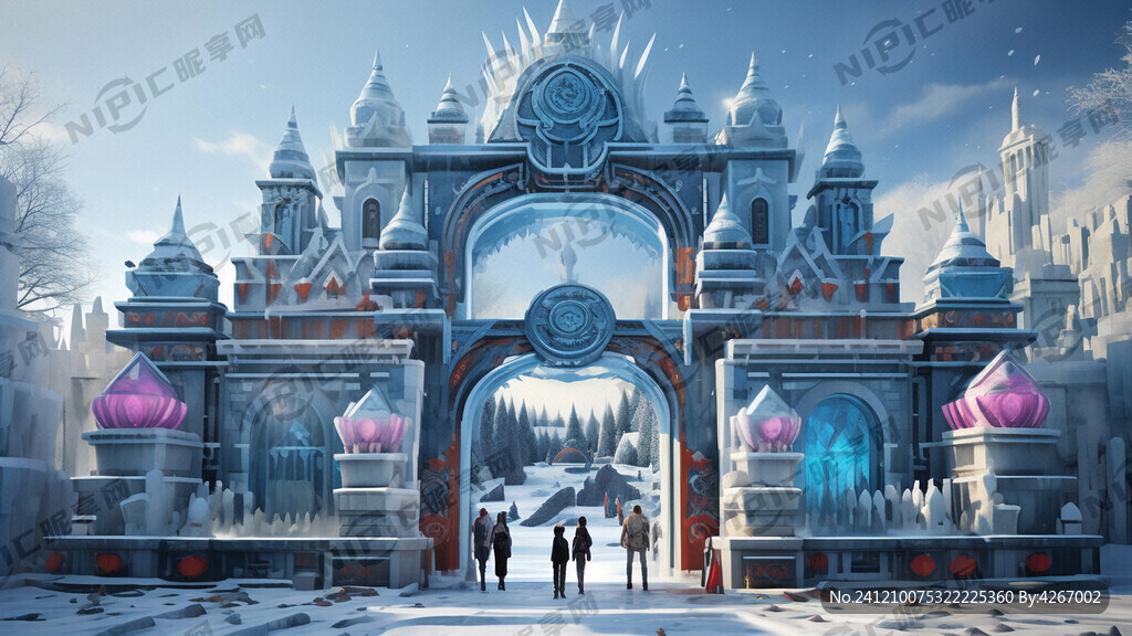 3D 蒙古族风格冰雪大世界景区