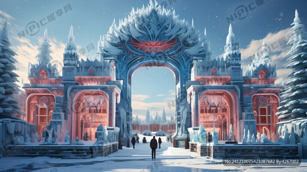 3D 蒙古族风格冰雪大世界景区