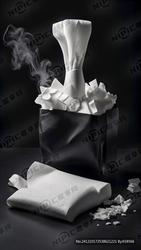 黑色背景 一包卫生纸 抽纸