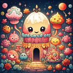 简笔画 卡皮巴拉 可爱 梦幻场景 简笔插画
