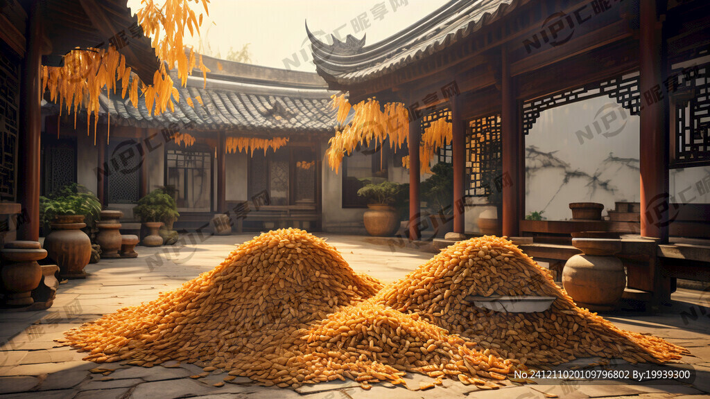 江南大堂庭院 中景木构雕花