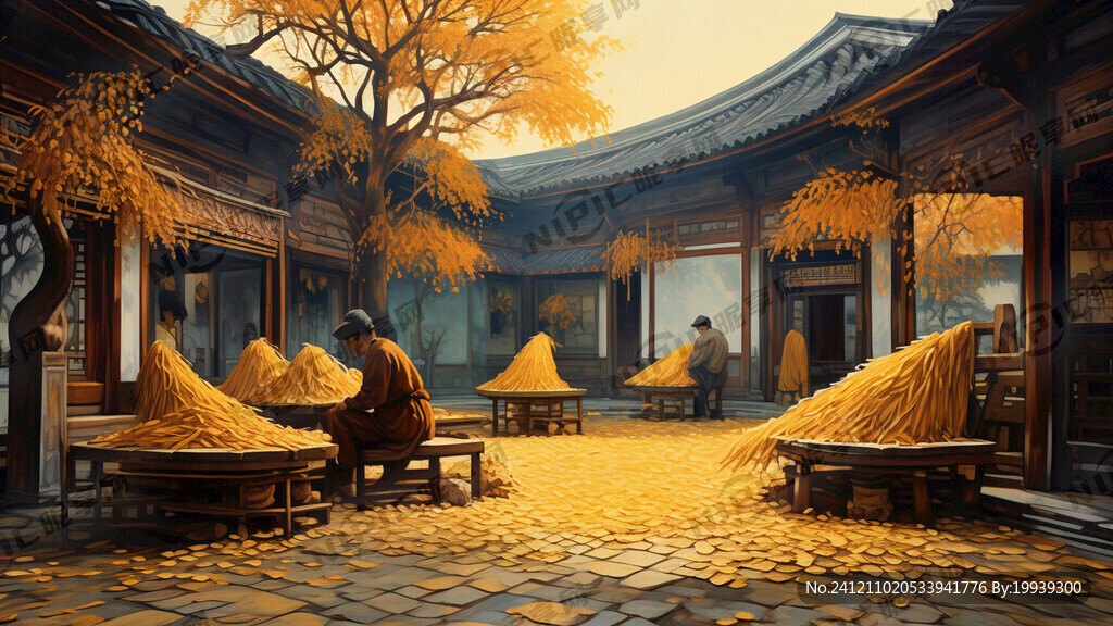 江南大堂庭院 中景木构雕花