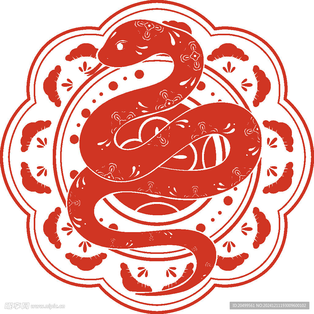 新年蛇剪纸