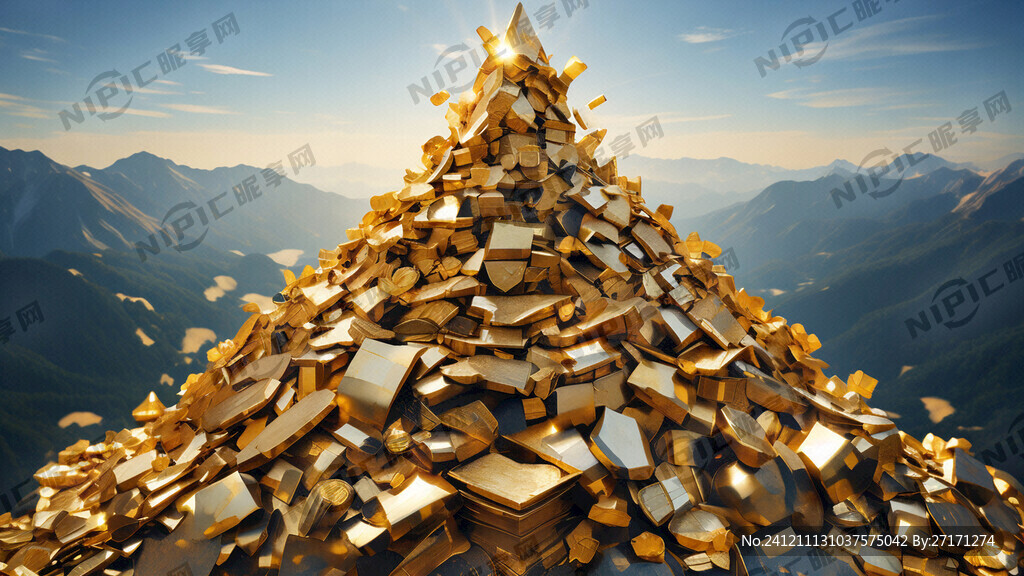 金子做的山 金子很多 元宝山