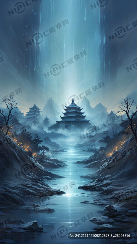这是一个海报的背景 水蓝色底色